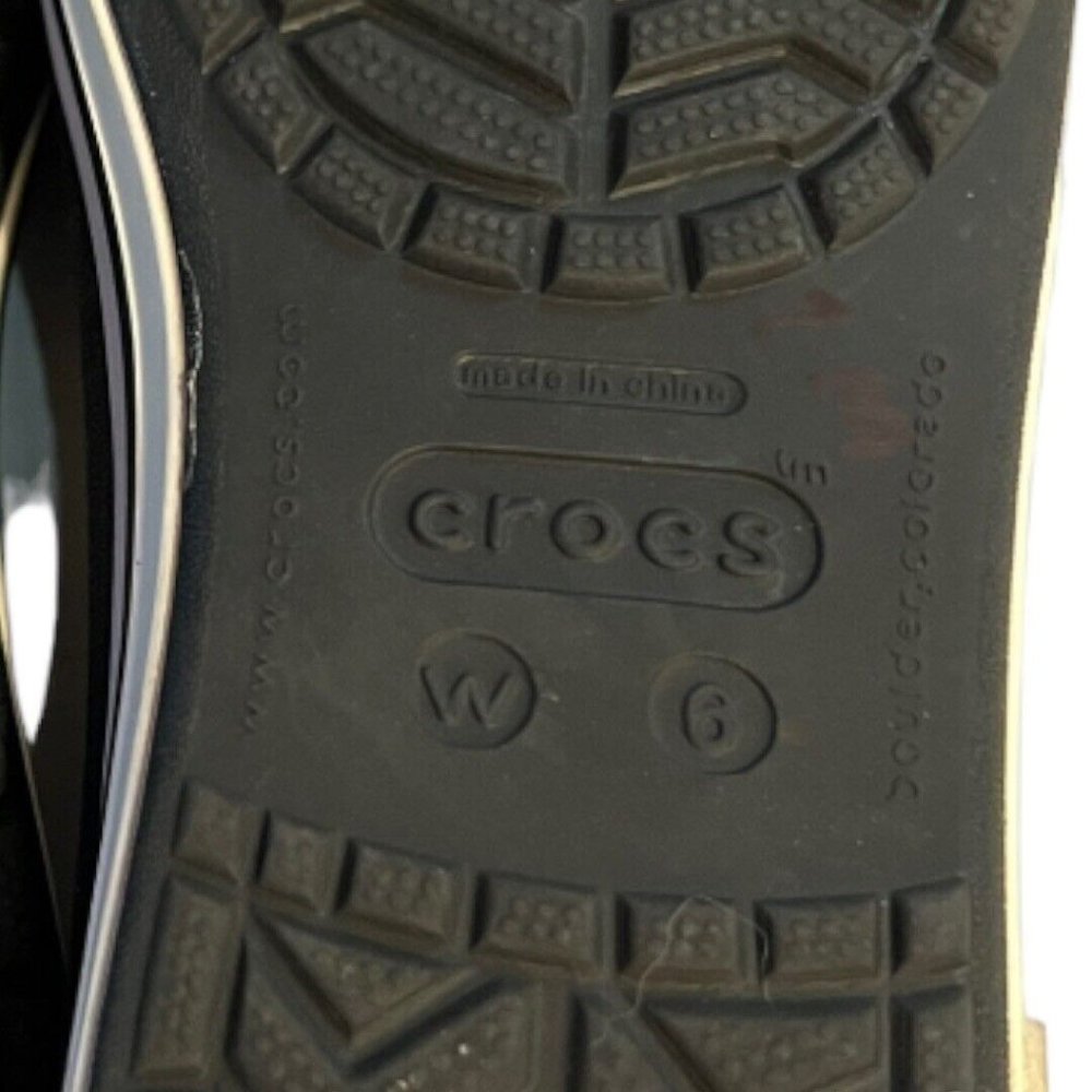 Crocs Ballet Flats Womens 6 Black‎ Rhinestone Slip On Casual Shoes Comfort - Picture 9 of 9